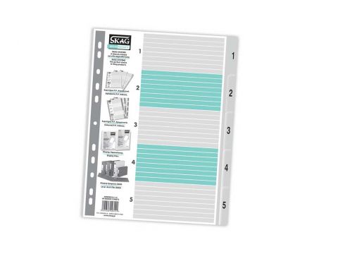 Διαχωριστικό Ευρετήριο Πλαστικό Skag Αριθμητικό Α4 (1-5) 5Φύλλων