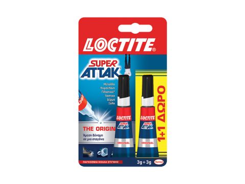 Κόλλα Στιγμής loctite Super Attak 2X3gr ( 1+1 δώρο )