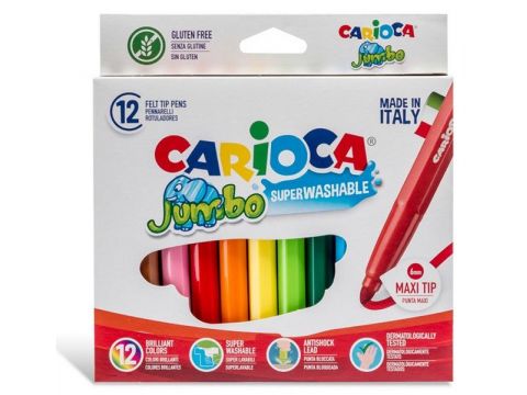 Μαρκαδόροι Ζωγραφικής Carioca Jumbo Superwashable  12 τεμαχίων