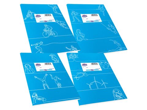 Τετράδιο Skag Διεθνές Super Πλαστικό Χρωματιστό FANCY σχέδια 17Χ25 80gr Θαλασσί Μπλέ φύλλων 50  ριγέ