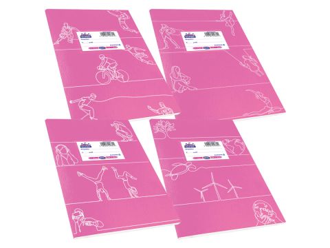 Τετράδιο Skag Διεθνές Super Πλαστικό Χρωματιστό FANCY σχέδια 17Χ25 80gr Φούξια Πράσινο φύλλων 50  ριγέ