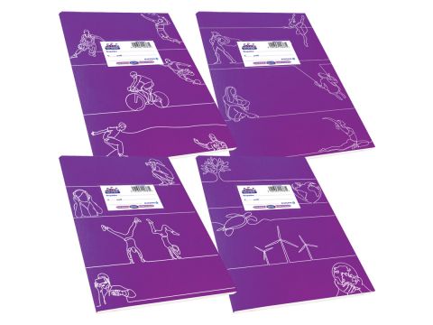 Τετράδιο Skag Διεθνές Super Πλαστικό Χρωματιστό FANCY σχέδια 17Χ25 80gr Μωβ φύλλων 50  ριγέ