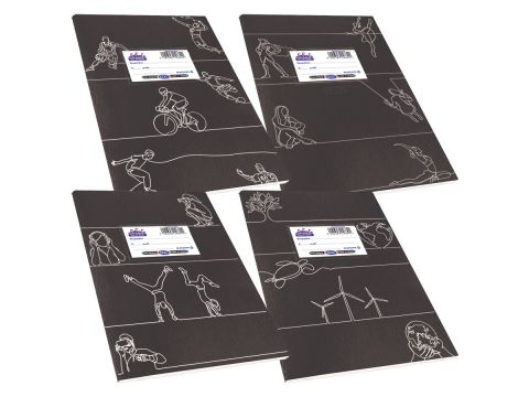 Τετράδιο Skag Διεθνές Super Πλαστικό Χρωματιστό FANCY σχέδια 17Χ25 80gr Μαύρο φύλλων 50  ριγέ