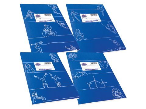 Τετράδιο Skag Διεθνές Super Πλαστικό Χρωματιστό κλασσικά σχέδια 17Χ25 80gr Μπλέ φύλλων 50  ριγέ