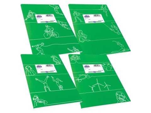 Τετράδιο Skag Διεθνές Super Πλαστικό Χρωματιστό κλασσικά σχέδια 17Χ25 80gr Πράσινο φύλλων 50  ριγέ