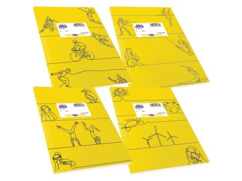 Τετράδιο Skag Διεθνές Super Πλαστικό Χρωματιστό κλασσικά σχέδια 17Χ25 80gr Κίτρινο φύλλων 50  ριγέ