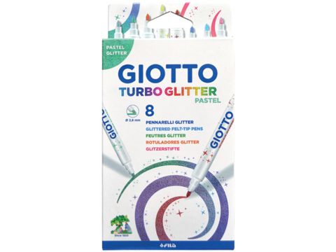 Μαρκαδόροι Ζωγραφικής Giotto Turbo Glitter Pastel 8 τεμαχίων