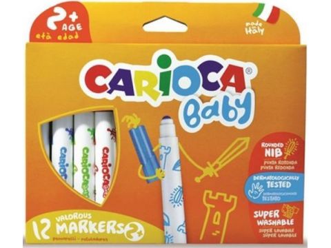 Μαρκαδόροι Ζωγραφικής Carioca Baby 12 τεμαχίων