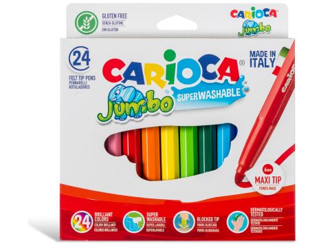 Μαρκαδόροι Ζωγραφικής Carioca Jumbo Superwashable 24 τεμαχίων Μαρκαδόροι Ζωγραφικής Carioca Jumbo Superwashable 24 τεμαχίων