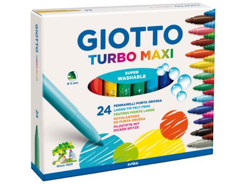 Μαρκαδόροι Ζωγραφικής Giotto Turbo Maxi Superwashable  24 τεμαχίων