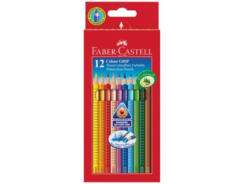 Ξυλομπογιές Faber-Castell Colour Grip Υδατοδιαλυτές 12 τεμαχίων