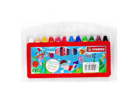 Λαδοπαστέλ STABILO Trio 12 τεμαχίων PL κασετίνα
