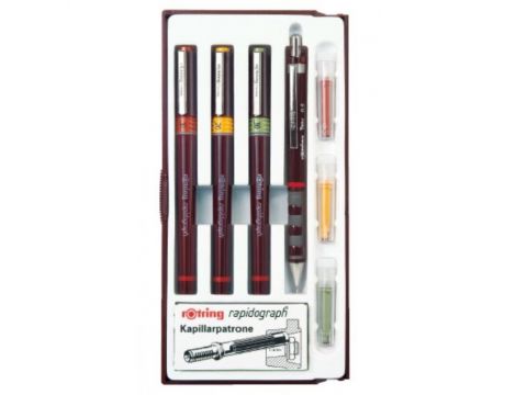Ραπιδογράφος Rotring Junior Set 0.20/0.30/0.50 + Μηχανικό Μολύβι