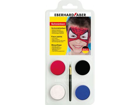 Χρώματα προσώπου Eberhard Faber Νερομπογιές και Πινέλο 4 Χρώματα 