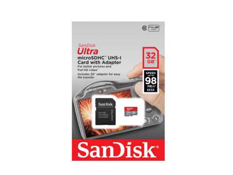SanDisk Ultra MicroSDHC Uhs-I Card With Adapter 100MB/s