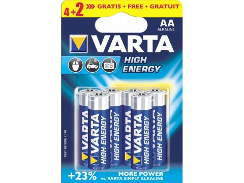 Μπαταρίες Αλκαλικές Varta High Energy AA 4906 1.5V 6 Τεμαχίων