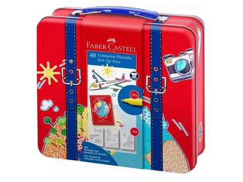 Μαρκαδόροι Ζωγραφικής Faber-Castell Μεταλλική Βαλίτσα σετ 40 τεμαχίων 155535