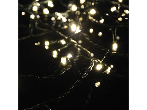 Φωτάκια Χριστουγεννιάτικα Epam 200 LED Επεκτεινόμενο Με Flash Λευκό Θερμό Φως/Πράσινο Καλώδιο 31V 13 μέτρα