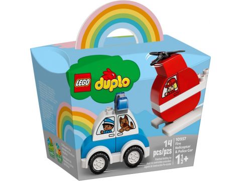 LEGO Duplo Fire Helicopter And Police Car Πυροσβεστικό Ελικόπτερο Και Περιπολικό