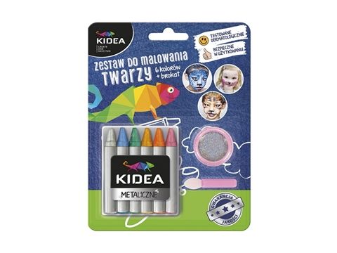 KIDEA ΧΡΩΜΑΤΑ ΠΡΟΣΩΠΟΥ 6 COLORS + BRU 2,5gr, 036707, 1τμχ  