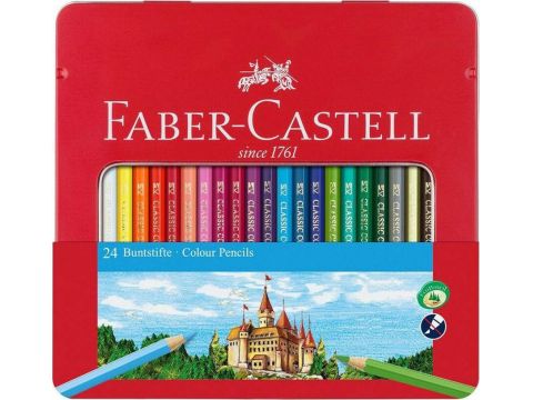 Faber-Castell Πολύχρωμο Σετ Ξυλομπογιές σε Κασετίνα Μεταλλική 24τμχ,115824