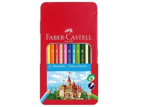 Faber Castell  Ξυλομπογιές Μεταλλική Κασετίνα 12 Τεμ, 115801