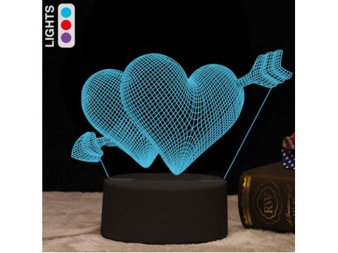  I Total Λάμπα LED 3D Καρδιές 