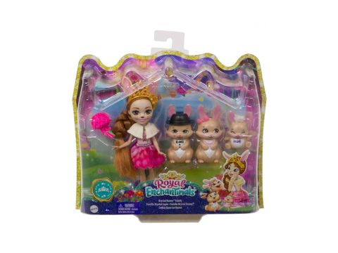 Mattel Enchantimals Royals Brystal Bunny Κούκλα Και Οικογένεια Λαγουδάκια, GYJ08, 1 τμχ