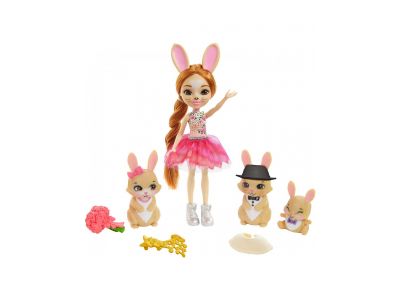 Mattel Enchantimals Royals Brystal Bunny Κούκλα Και Οικογένεια Λαγουδάκια, GYJ08, 1 τμχ