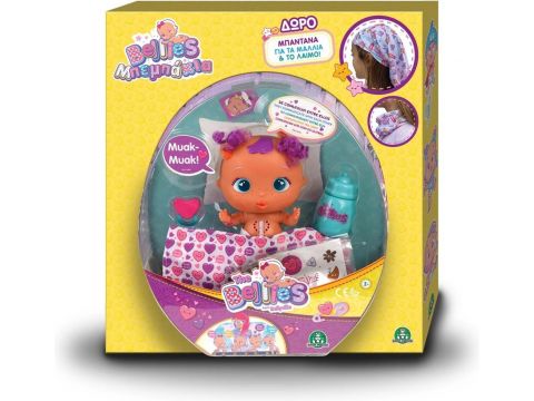 GIOCHI PREZIOSI Bellies Κουκλάκια Μπεμπάκια Και Μπαντάνα Δωροπακέτο - 4 Σχέδια, BEE00011, 1 τμχ