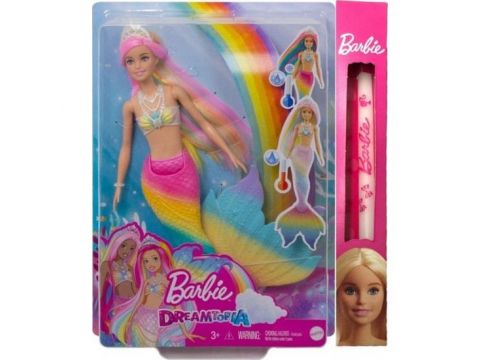 Mattel Λαμπάδα Barbie Γοργόνα Μεταμόρφωση Ουράνιο Τόξο, GTF89, 1 τμχ
