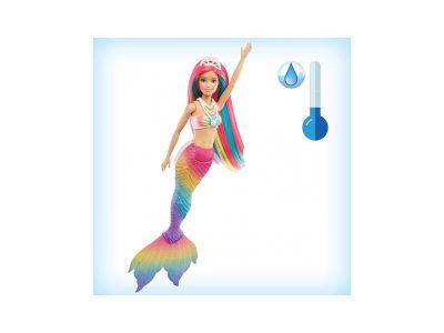 Mattel Λαμπάδα Barbie Γοργόνα Μεταμόρφωση Ουράνιο Τόξο, GTF89, 1 τμχ