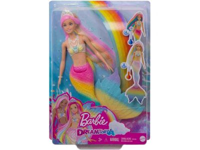 Mattel Λαμπάδα Barbie Γοργόνα Μεταμόρφωση Ουράνιο Τόξο, GTF89, 1 τμχ