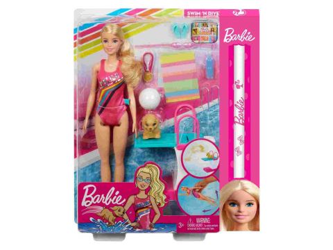 Mattel Λαμπάδα Barbie Dreamhouse Adventures Κολυμβήτρια, GHK23,1 τμχ
