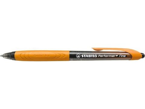 Stabilo Performer+ Fine Ballpoint 0.7mm Orange με Μαύρο Μελάνι 328/1-46-02