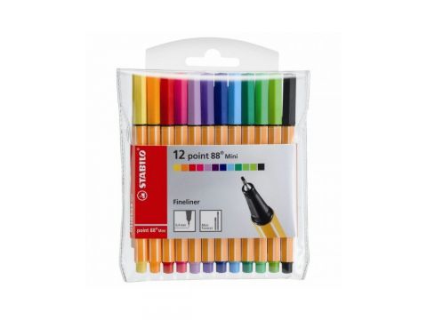 STABILO Μαρκαδοράκια  Point 88 Mini Σετ 12 Χρώματα, 688/12-1