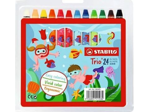 StabiloTrio Παστέλ Κηρομπογιές 24 Τεμ. 2624PL