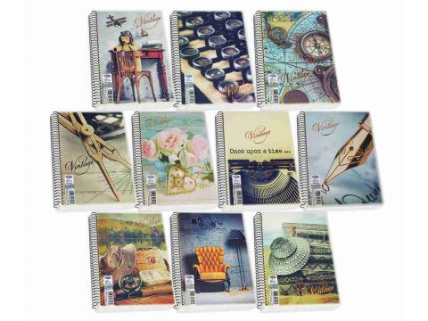 Τετράδιο Skag Σπιράλ VINTAGE 17X25 3Θεμάτων Διάφορα σχέδια  ΝΟ7313