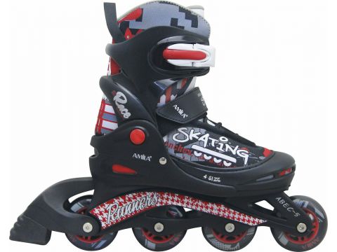 Amila Πατίνια Παιδικά αυξομειούμενα Inline Skate Πλαστικά M - No. 34-37 Μαύρο/Κόκκινο 48927