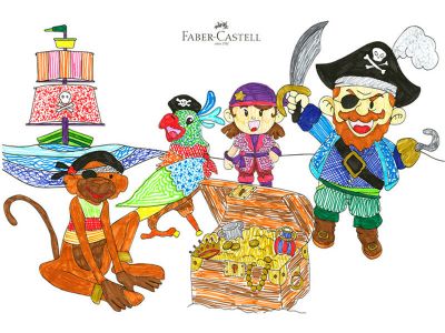 Μαρκαδόροι Ζωγραφικής Λεπτοί Connector Faber-Castell Μεταλλικό Μπαούλο σετ 33 τεμαχίων 155536