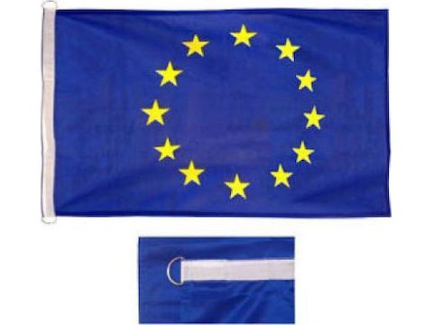 Σημαία Ευρωπαϊκής Ένωσης ( Πολυστερική ) Με Κρίκους Για Κοντάρι 135 Χ 90