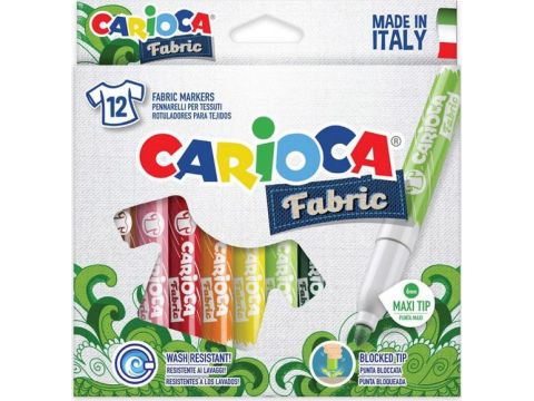 Carioca Fabric Μαρκαδόροι Ζωγραφικής Για Ύφασμα 12τμχ 40957