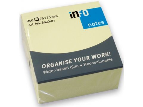 ΚΥΒΟΙ INFO 5820-01 ΚΙΤΡΙΝΟΙ 75X75 400φ 5820-01