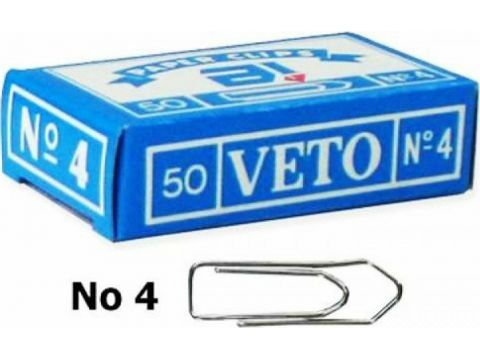 Veto – Συνδετήρες Μεταλλικοί Νο4 33mm 50 Τεμαχίων 