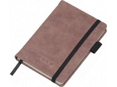 Polo Σημειωματάριο Suet Ριγέ Ροζ με Λάστιχο και Θήκη για Στυλό 96 Φύλλα A7 Small 9-19-107-09