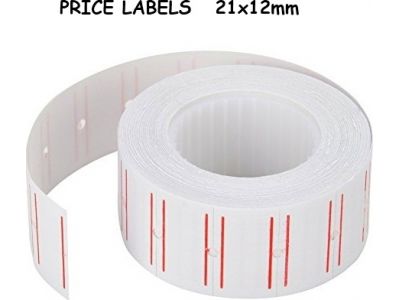 1000 Αυτοκόλλητες Ετικέτες σε Ρολό για Ετικετογράφο με Κόκκινη Ρίγα 21x12mm 1000 Αυτοκόλλητες Ετικέτες σε Ρολό για Ετικετογράφο με Κόκκινη Ρίγα 21x12mm