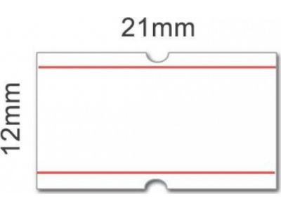 1000 Αυτοκόλλητες Ετικέτες σε Ρολό για Ετικετογράφο με Κόκκινη Ρίγα 21x12mm