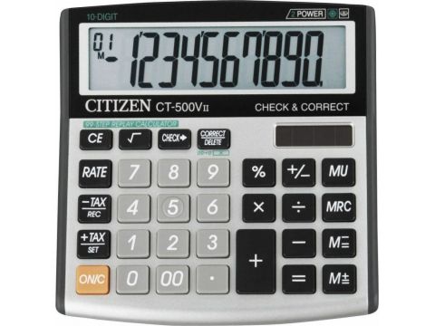 Citizen Αριθμομηχανή Λογιστική 10 Ψηφίων σε Ασημί Χρώμα CT500VII 