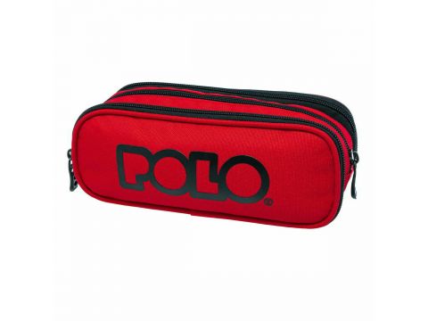Polo Box Pencil Case με 3 Θήκες 2024 Κόκκινο 937005-3000