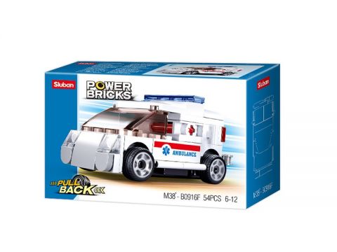 Sluban Power Bricks Ambulance 54τμχ M38-B0916F 